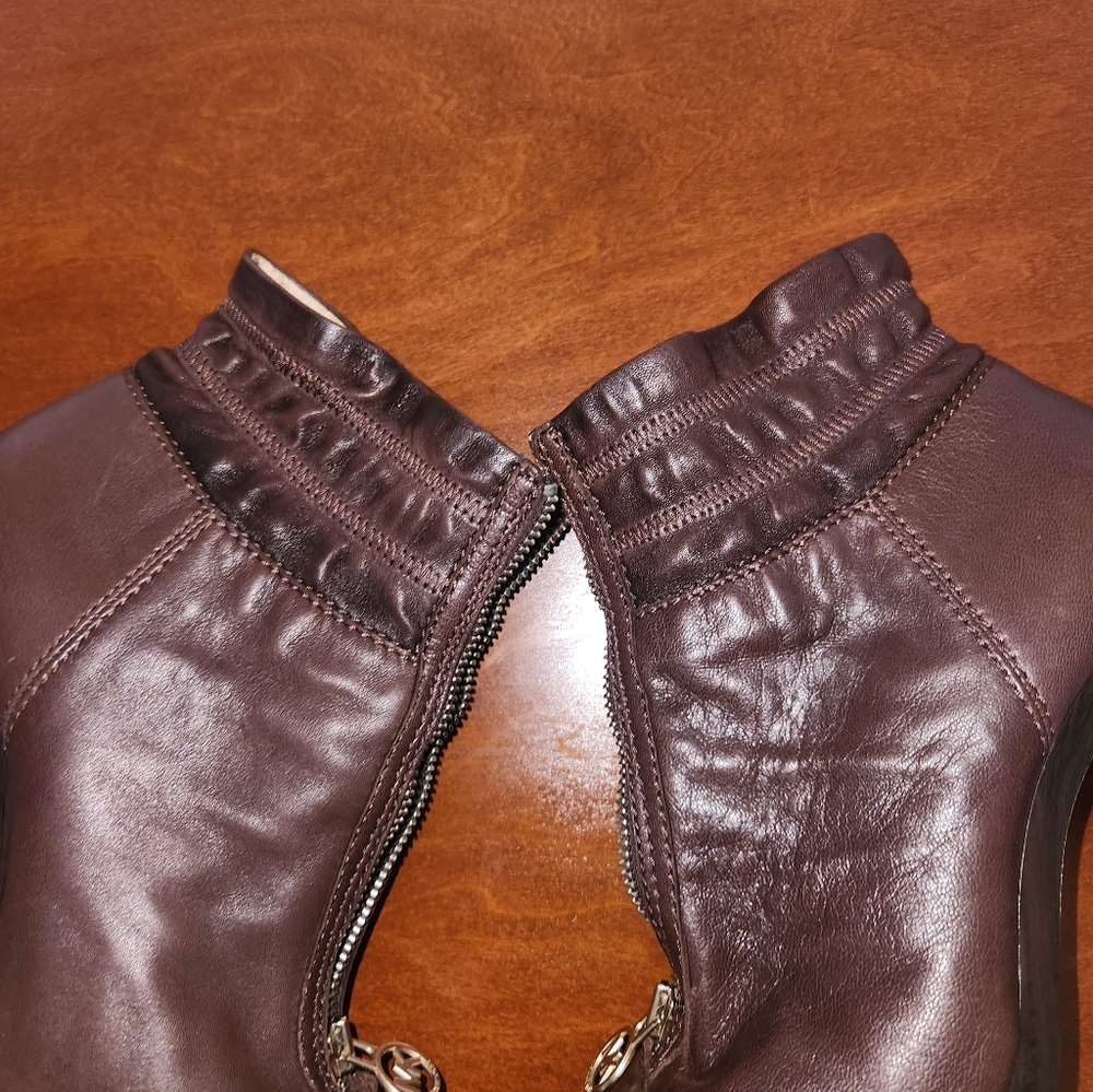 Women's Michael Kors Leather Booties - Picture 16 of 16
